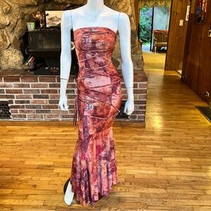 Fashion Nova Sexy Strapless Tie-Dye Dress